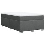 vidaXL Sommier à lattes de lit avec matelas Gris foncé 120x200cm Tissu