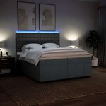 vidaXL Sommier à lattes de lit avec matelas Gris foncé 200x200cm Tissu