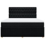 vidaXL Sommier à lattes de lit avec matelas Noir 180x200 cm Tissu