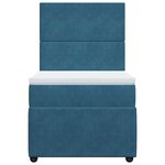 vidaXL Sommier à lattes de lit avec matelas bleu 90x200 cm velours