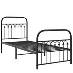 vidaXL Cadre de lit métal sans matelas avec pied de lit noir 80x200 cm