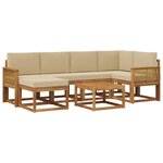 vidaXL Ensemble de canapés d'extérieur 7 pc Naturel et Beige