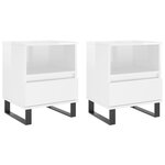 vidaXL Tables de chevet 2 Pièces blanc brillant 40x35x50 cm