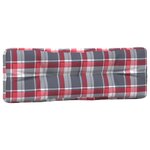 vidaXL Coussins de palette lot de 2 motif à carreaux rouge tissu