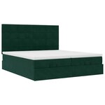 vidaXL Cadre de lit ottoman avec matelas vert foncé 200x200 cm velours