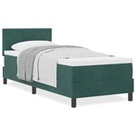 vidaXL Lit à ressorts avec matelas Vert foncé 80 x 200 cm tissu
