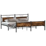 vidaXL Cadre de lit en métal sans matelas chêne fumé 200x200 cm