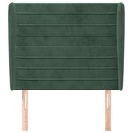 vidaXL Tête de lit avec oreilles Vert foncé 103x23x118/128 cm Velours