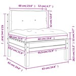 vidaXL Canapé de jardin sans accoudoirs et coussins 2 Pièces pin imprégné