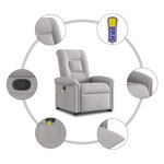 vidaXL Fauteuil de massage inclinable gris nuage tissu