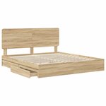 vidaXL Lit de Rangement Chêne Sonoma 180 x 200 cm Bois d'ingénierie