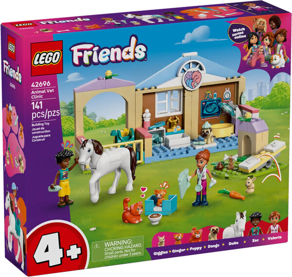 LEGO Friends Clinique vétérinaire 42696  141 pièces  2 mini-poupées et 5 animaux