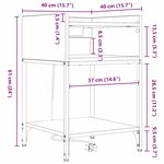 vidaXL Cabinet de chevet Chêne fumé 40 x 40 x 61 cm Bois d'ingénierie