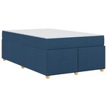 vidaXL Cadre de lit avec matelas Bleu 120 x 200 cm tissu