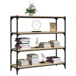 vidaXL Meuble TV Chêne sonoma 100x33x100 cm Bois d'ingénierie et acier