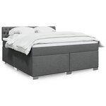 vidaXL Sommier à lattes de lit avec matelas Gris foncé 180x200cm Tissu