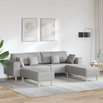Sofa en tissu avec coussin 3 Pièces Gris nuage 208 cm tissu