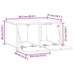 vidaXL Meuble TV mural Blanc 59 5 x 41 x 30 cm Bois d'ingénierie