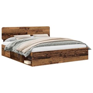 vidaXL Cadre de lit Bois ancien 200 x 200 cm Pin massif