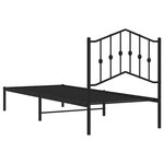 vidaXL Cadre de lit métal sans matelas avec tête de lit noir 80x200 cm