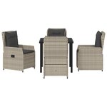 vidaXL Ensemble de Salle à Manger de Jardin 5 Pièces Rattan Poly Gris Clair
