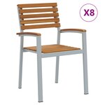 vidaXL Chaises de jardin empilables 8 Pièces en bois d'acacia et métal
