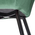 Lot de 4 chaises pieds noir siège de salon cuisine salle à manger design élégant velours vert 08_0000074