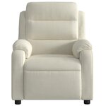 vidaXL Fauteuil inclinable Crème Velours
