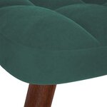 vidaXL Chaise à bascule avec tabouret en velours vert foncé