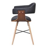 vidaXL Chaises à manger lot de 2 gris foncé bois courbé et tissu