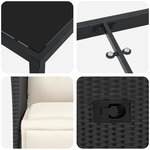 vidaXL Ensemble de salle à manger de jardin de 7 pièces avec coussins Rattan Poly Noir