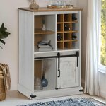 vidaXL Armoire à vin HALDEN casiers à vin porte coulissante blanc pin