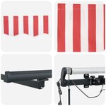 vidaXL Auvent Rétractable Automatique avec Rayures Rouges et Blanches 600x300 cm