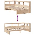 vidaXL Lit bibliothèque sans matelas 100x200 cm bois massif de pin
