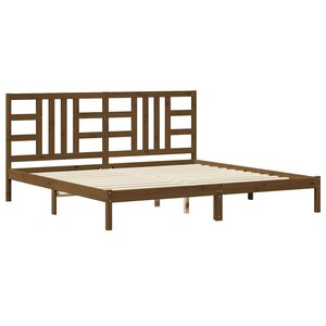 vidaXL Cadre de lit sans matelas marron miel 200x200 cm bois massif