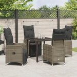 vidaXL Ensemble de jardin 5 pièces avec coussins gris