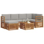 vidaXL Ensemble de canapés d'extérieur 7 pc Gris Naturel et Clair