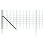 vidaXL Clôture en treillis métallique et piquet d'ancrage vert 1x25 m