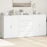vidaXL Buffets 3 Pièces blanc 60x31x84 cm bois d'ingénierie
