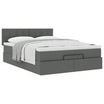 vidaXL Lit ottoman avec matelas gris foncé 140x190 cm tissu