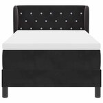 vidaXL Lit à ressorts avec matelas Noir 90 x 200 cm Velours