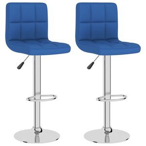 vidaXL Tabourets de bar lot de 2 bleu tissu