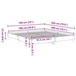 vidaXL Cadre de lit Chêne noir 203 x 183 x 25 cm Bois d'ingénierie
