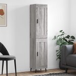 vidaXL Buffet haut Sonoma gris 34 5x34x180 cm Bois d'ingénierie