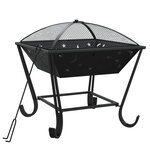 vidaXL Foyer avec tisonnier 50 cm XXL acier