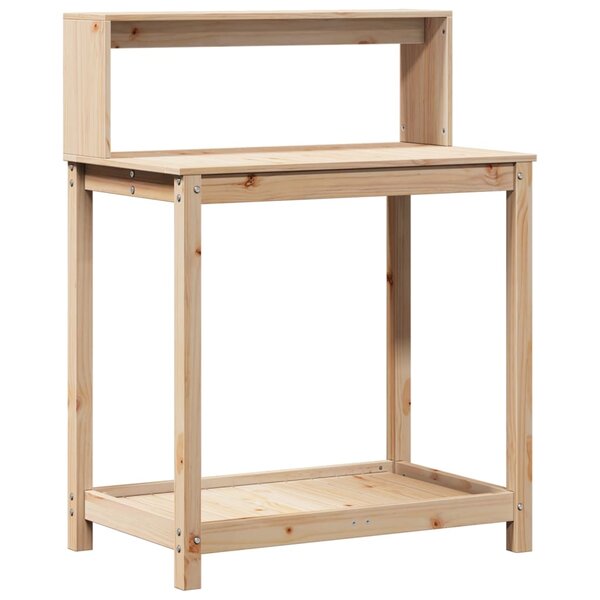 vidaXL Table de rempotage et étagères 82 5x50x109 5 cm bois massif pin