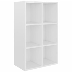 vidaXL Bibliothèque/buffet blanc brillant 66x30x98cm bois d'ingénierie