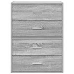 vidaXL Armoires avec 2 tiroirs 2 Pièces sonoma gris bois d'ingénierie