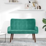 vidaXL Sofa 2 places Turquoise 115 x 61 x 87 cm Velours (V)