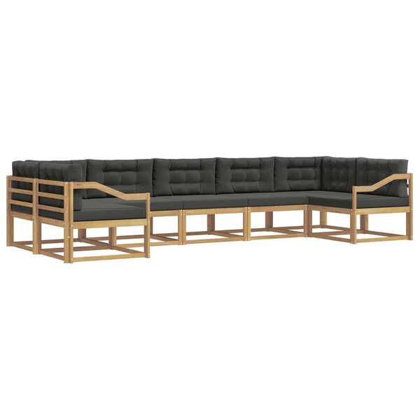 vidaXL Ensemble de canapés d'extérieur 7 pc Blanc et anthracite